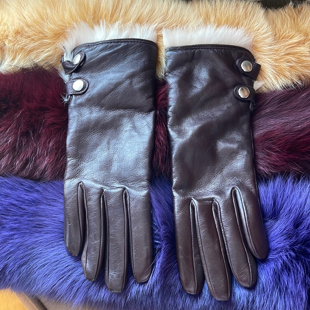 FLORIANA Ladies Black Genuine Leather Cashmere Size 6 1/2  NEW no tag